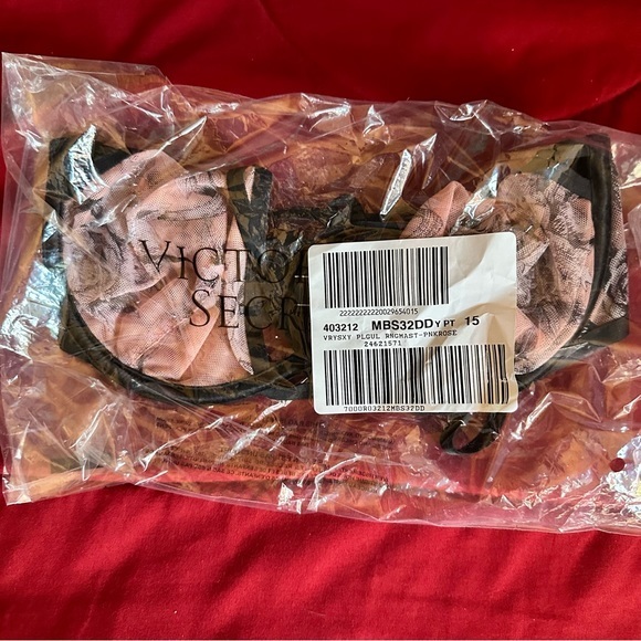 NWT Victoria’s Secret Very Sexy Unlined Pink Floral Strappy Plunge Bra | 32DD - Picture 3 of 3